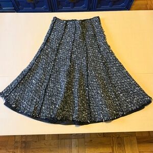 Elie Tahari Virgin Wool Blend Tweed Midi Skirt
